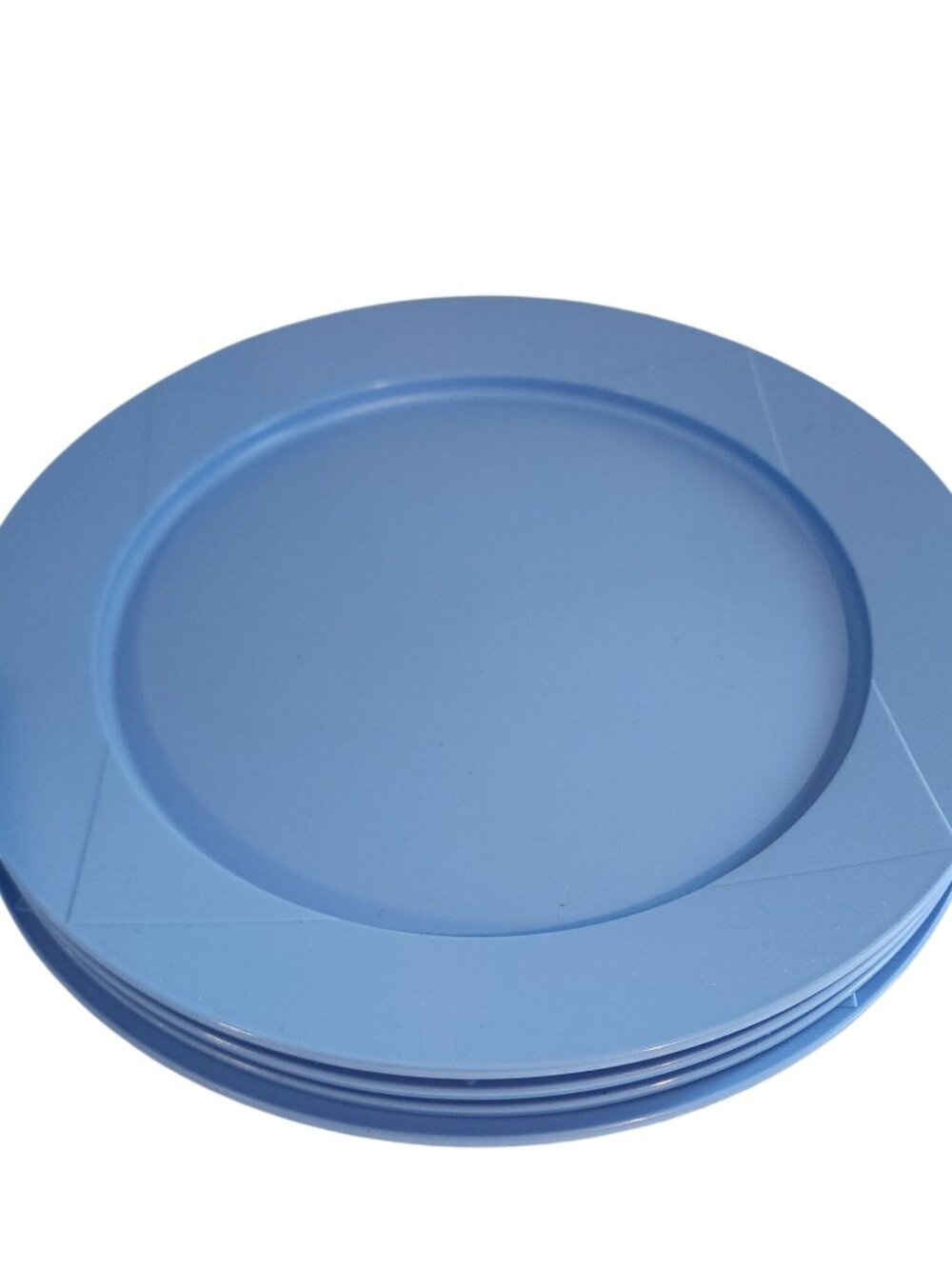 Tupperware snap together picnic plates set of 4 blue